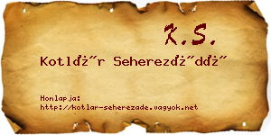Kotlár Seherezádé névjegykártya